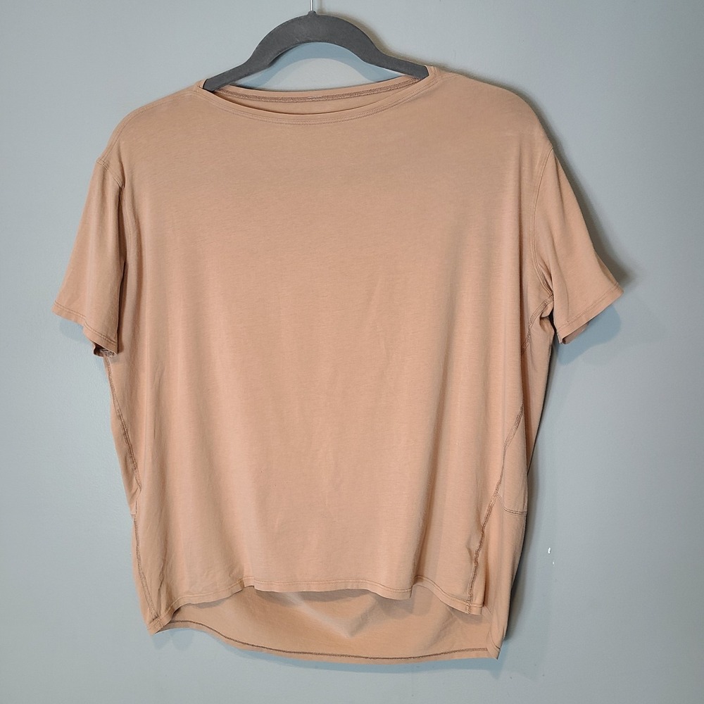 LULULEMON Back In Action Short Sleeve Tee Pink Sz 8 Active Tennis Prep Comfy